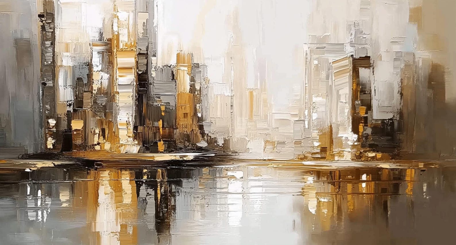 Cityscape Painting on Canvas 3D Textured Wall Art Modern Urban Artwork ... - Textured Cityscape Painting On Canvas