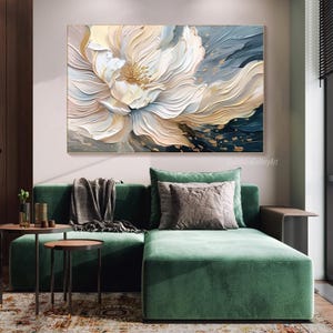 Original Flower Textured Wall Art 3D Abstract Oil Painting on Canvas ...