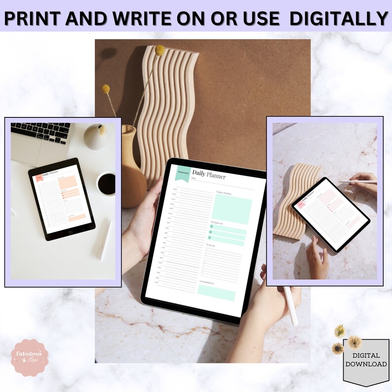 24 Hour Daily Planner PRINTABLE Template Hourly Planner to - Etsy