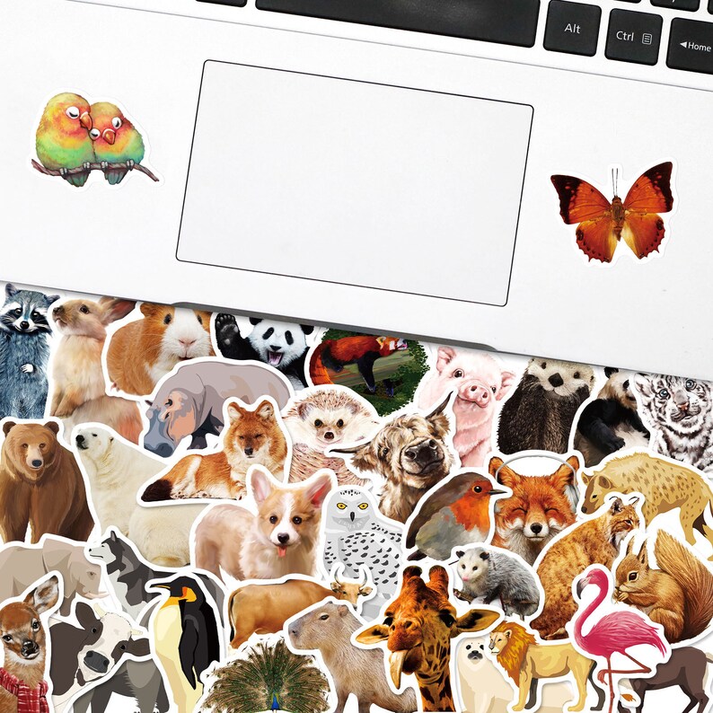 50PCS Stickers With Animals Theme Waterproof Vinyl Decals Etsy