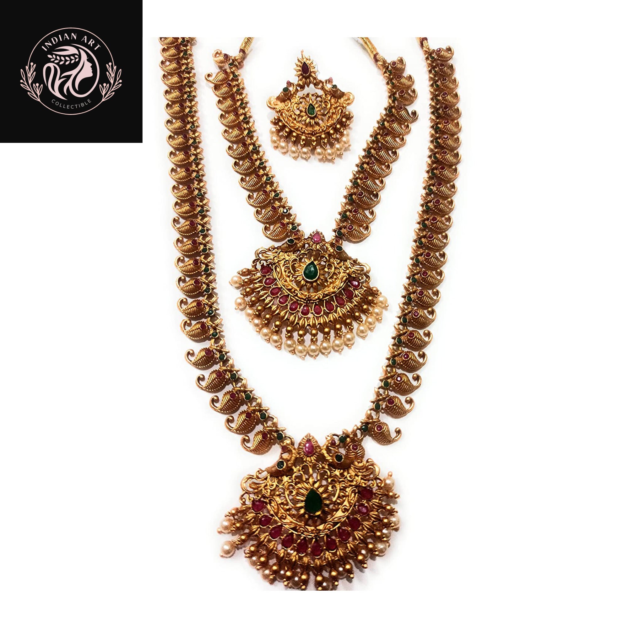 IndianArtCollectible Women's AD Style Necklace Jewellery Set