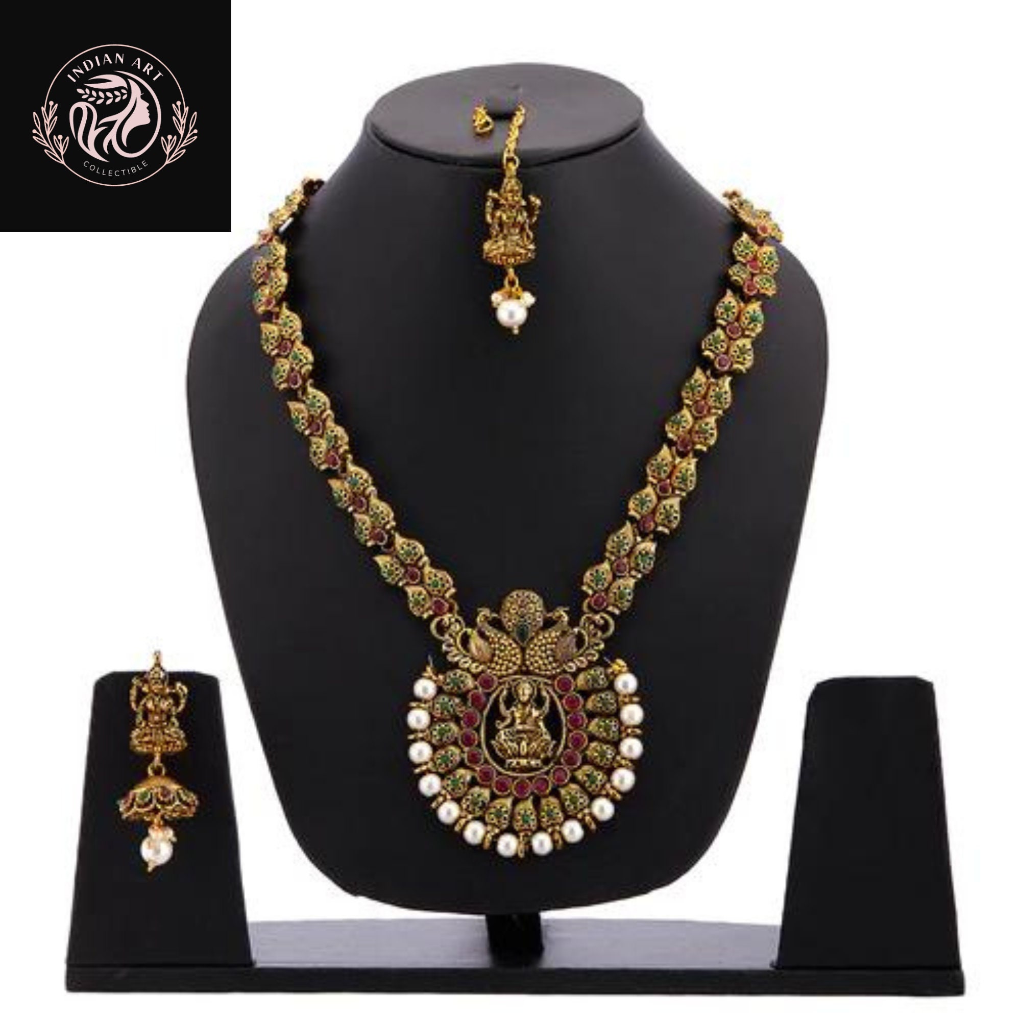 IndianArtCollectible Women's AD Style Necklace Jewellery Set