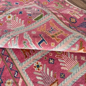 Exquisite Pink Hand Knotted Indo Shabargan rug 4x6, 5x8, 6x9, 8x10, 9x12, 10x14 ft Handmade Gabbeh rug - Antique Ethnic rug