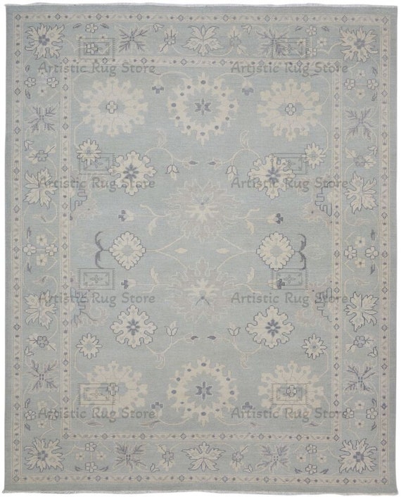 Handmade Oushak Rug 8x10, 9x12 Sage Persian Rug Wool Rug 5x7, 6x9 Runner Ayara Hand knotted oriental carpet