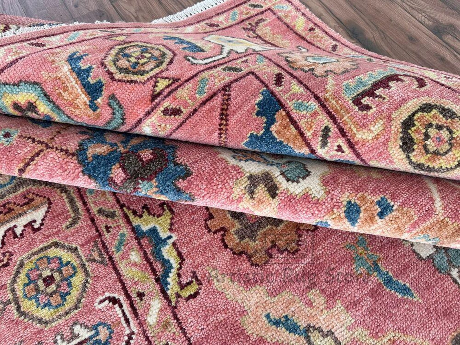 Pink Turkish Rug Pattern 6x9 Ft Modern Pink Turkish Oushak Hand Knotted Rug, Antique Handmade ...