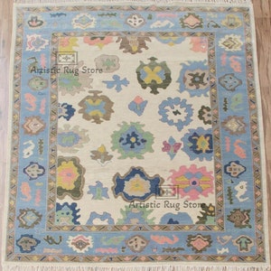 Cream Modern Oushak Hand Knotted Rug 4x6, 5x8, 6x9, 8x10, 9x12, 10x14 ft Handmade Rugs for Living Room - Antique Ethnic rug