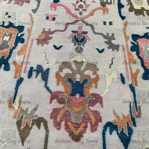 Exquisite Oushak style Gray Hand Knotted Rug 4x6, 5x8, 6x9, 8x10, 9x12, 10x14 ft Handmade Rugs for Living Room - Antique Contemporary rug