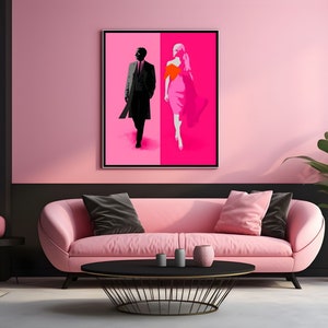 Barbenheimer Poster,Minimalist Barbenheimer Movie Poster,Living Room Printable Wall Art