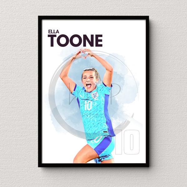 Ella Toone - England Squad - A4 Print - Football Player Art, Sports Decor, Gift for Fans, Digital Art, INSTANT DOWNLOAD