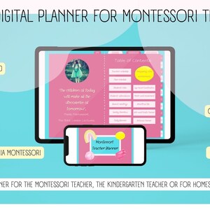 Undatierter digitaler Lehrer-Planer für GoodNotes, OneNote, Montessori-Planer, Kindergarten, Grundschullehrer