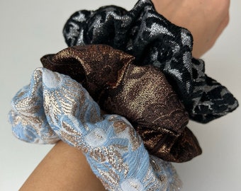 Scrunchie brocade-marriage wedding -customization-elastic for hair- handmade scrunchie-hair accessories-high quality-made in Italy