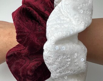 Velvet scrunchie-matrimonio wedding -customization-elastic for hair- handmade scrunchie-hair accessories-high quality-made in Italy