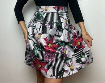 Skirt Priscilla I. - skater skirt - high-waisted skirt - pleated skirt - pleated skirt - handmade - high quality - made in Italy
