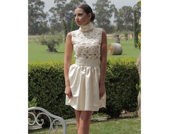 skirt Priscilla I. - skater skirt - high-waisted skirt - pleated skirt - pleated skirt - mikado - handmade - high quality - made in Italy