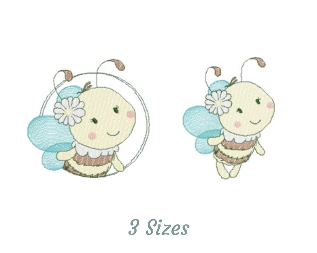 Honey Bee Embroidery Design Machine Embroidery Pattern 2 Etsy
