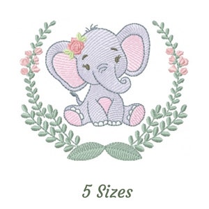 Baby Elephant Machine Embroidery Design, Instant Download