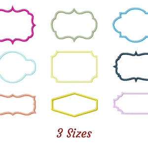 Frames Embroidery Design - Creative Art Photo Frame Machine Embroidery Pattern & Designs – 3 Sizes – Instant Download