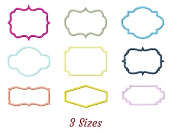 Frames Embroidery Design - Creative Art Photo Frame Machine Embroidery Pattern & Designs – 3 Sizes – Instant Download