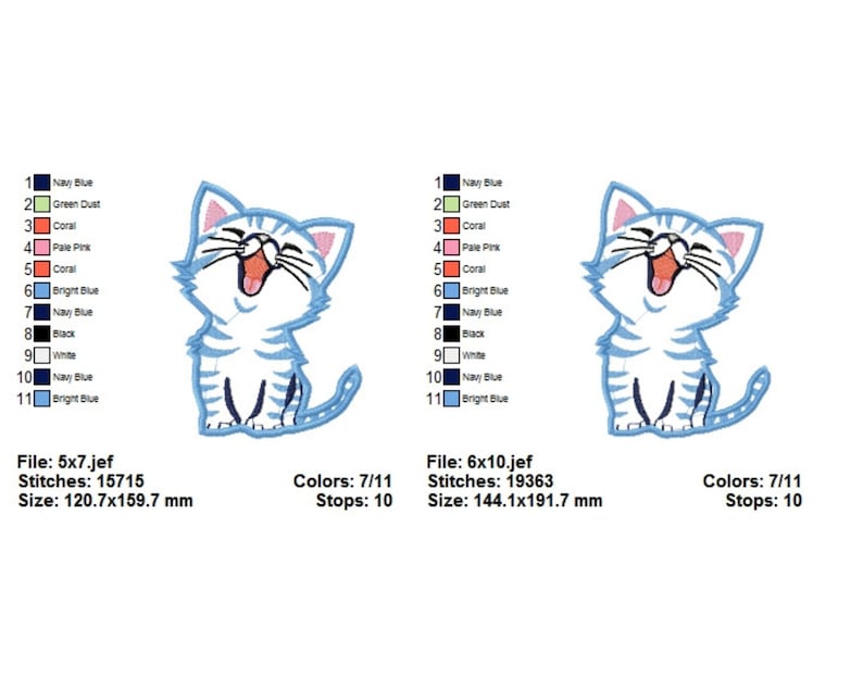 Cat Machine Embroidery Design - Cute Cat Machine Embroidery Pattern ...
