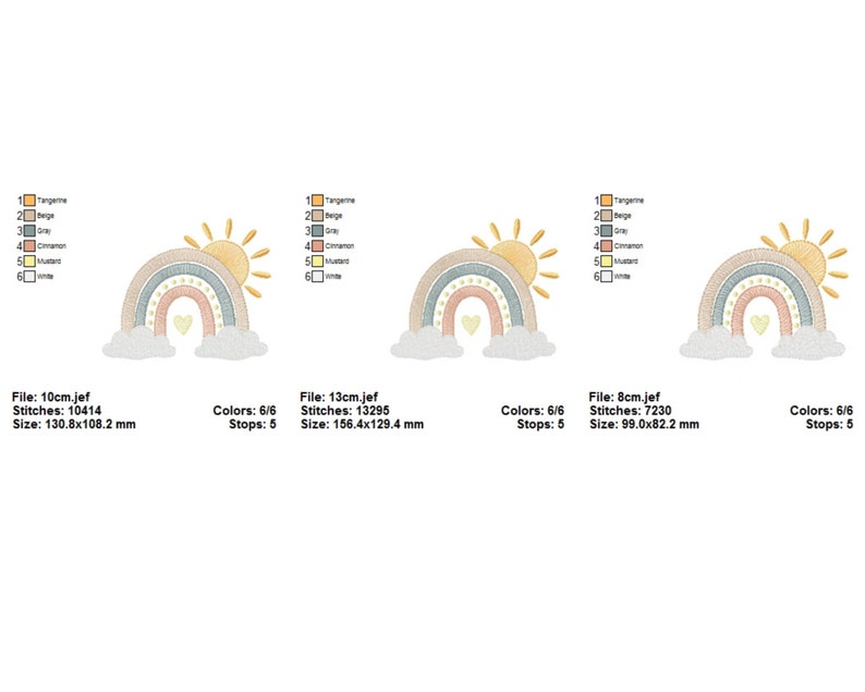 Rainbow Machine Embroidery Design Instant Download - Etsy