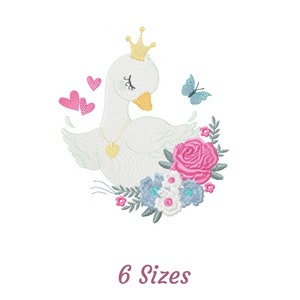 Queen Duck, Machine Embroidery Design, Instant Download
