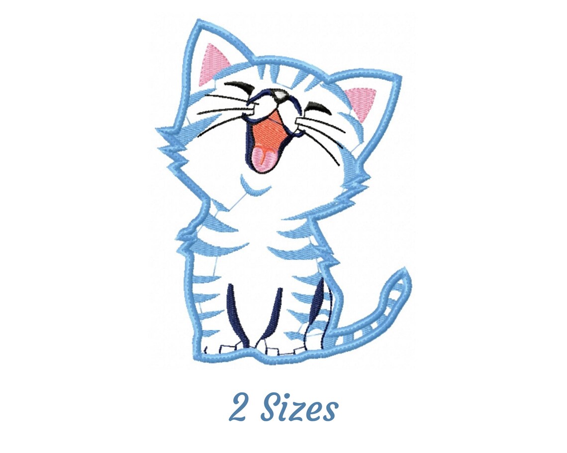 Cat Machine Embroidery Design - Cute Cat Machine Embroidery Pattern ...
