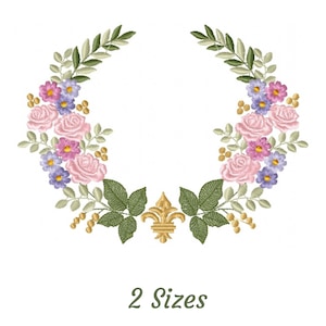 Creative Floral  Machine Embroidery Design, Instant Download