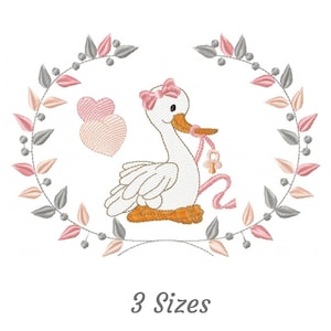 Swan Bird Machine Embroidery Design, Instant Download