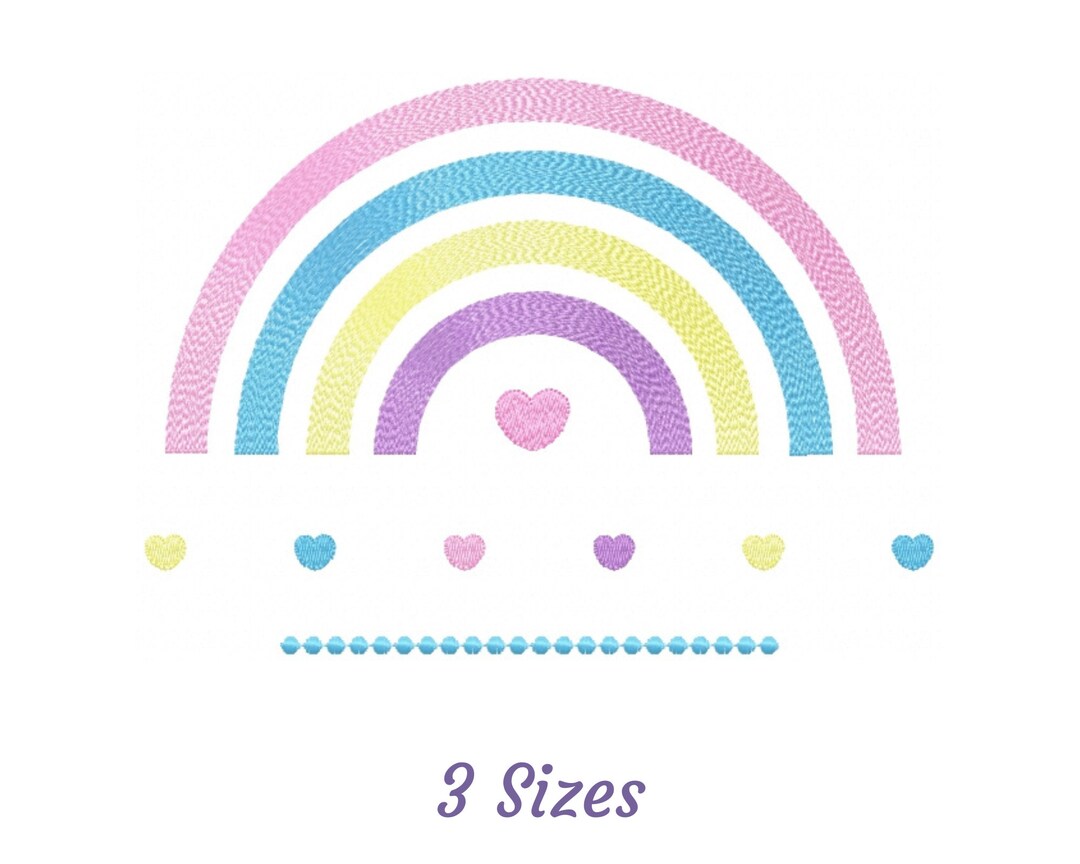 Rainbow Machine Embroidery Design, Instant Download - Etsy
