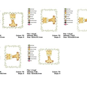 Baby Giraffe Machine Embroidery Design, Instant Download - Etsy