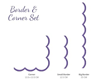 Border  Corner Machine Embroidery Design - Creative Border Corner Machine Embroidery Pattern & Designs – 1 Sizes – Instant Download