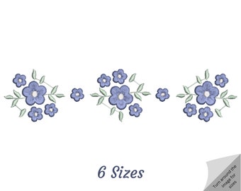 Flower Border Embroidery Design , Instant Download Floral Border Embroidery Design , - 6 Size