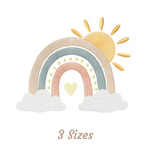 Rainbow Machine Embroidery Design, Instant Download - Etsy