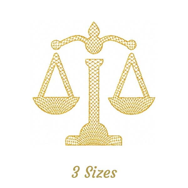 Justice Scale Machine Embroidery Design, Instant Download