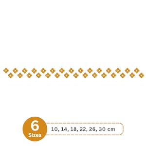 Geometric Star Border Embroidery Design, Continuous Lace Machine Embroidery - 6 sizes