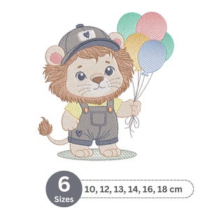 Cute Lion Embroidery Design | Baby Animal Pattern | Machine Embroidery | Instant Download