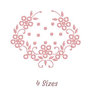 Creative Floral Machine Embroidery Design, Instant Download