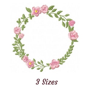 Flower Frame Machine Embroidery Design, Instant Download