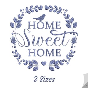 Sweet Home Quotes Embroidery Design , Cozy Home Design Download , Instant Download Home Sweet Home Embroidery - Instant Download , - 3 Size