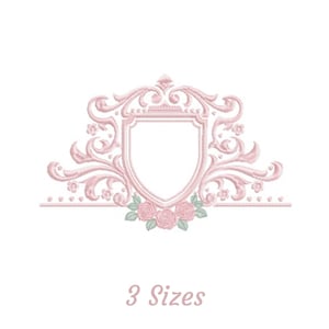 Round Flower Frame Embroidery Design - Creative Round Frame Machine Embroidery Pattern & Designs – 3 Sizes – Instant Download