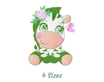 Baby Zibra Machine Embroidery Designs, Instant Download