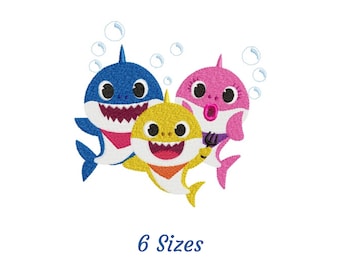 魔法の魚の機械刺繍デザイン - 6サイズ、即時ダウンロード