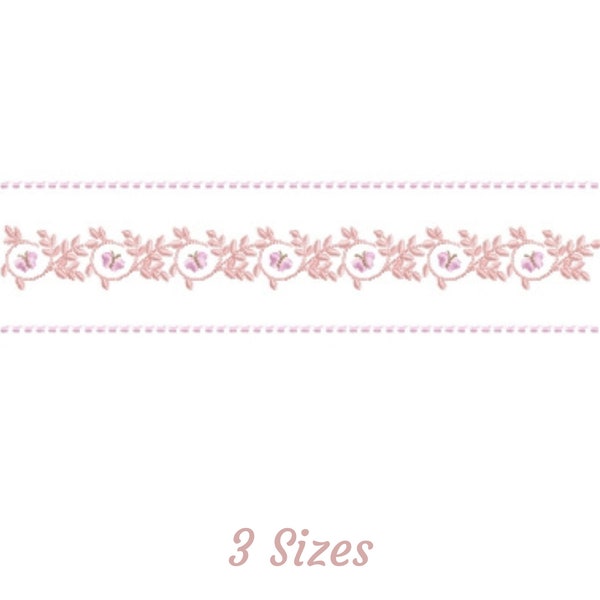 Fantastic Border Embroidery Design - Creative Border And Corner Machine Embroidery Pattern & Designs – 3 Sizes – Instant Download