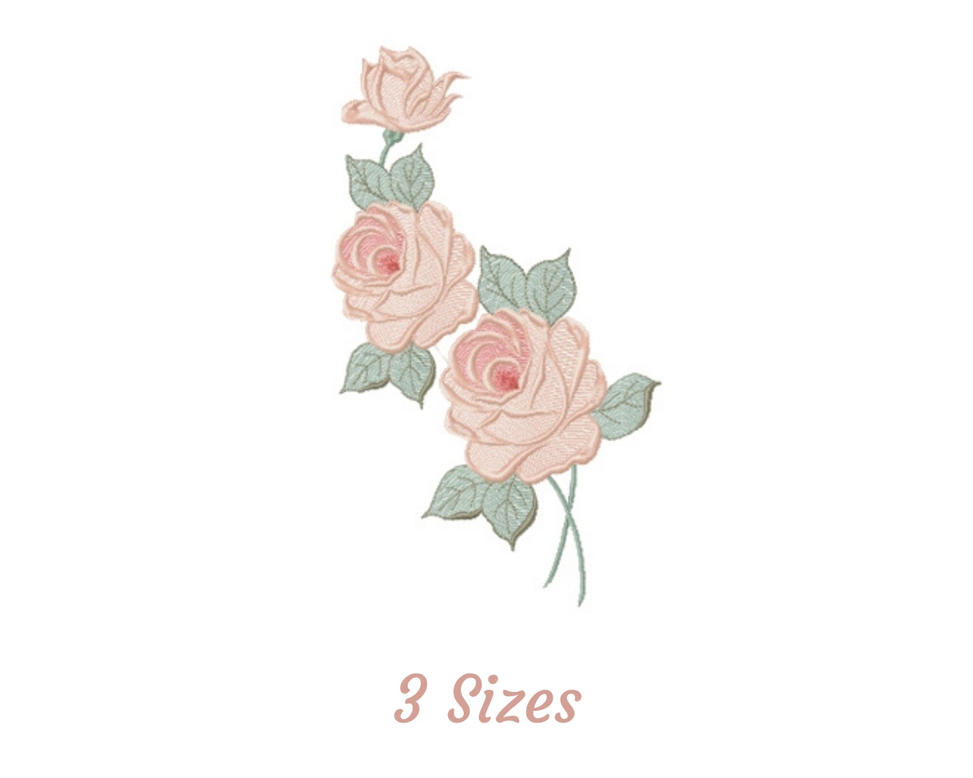 Embroidy Design Roses Rose Flowers Embroidery Design - Floral Machine Embroidery Pattern ...