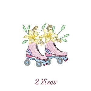 Roller Skate Embroidery Design - Creative Machine Embroidery Pattern & Designs – 2 Sizes – Instant Download