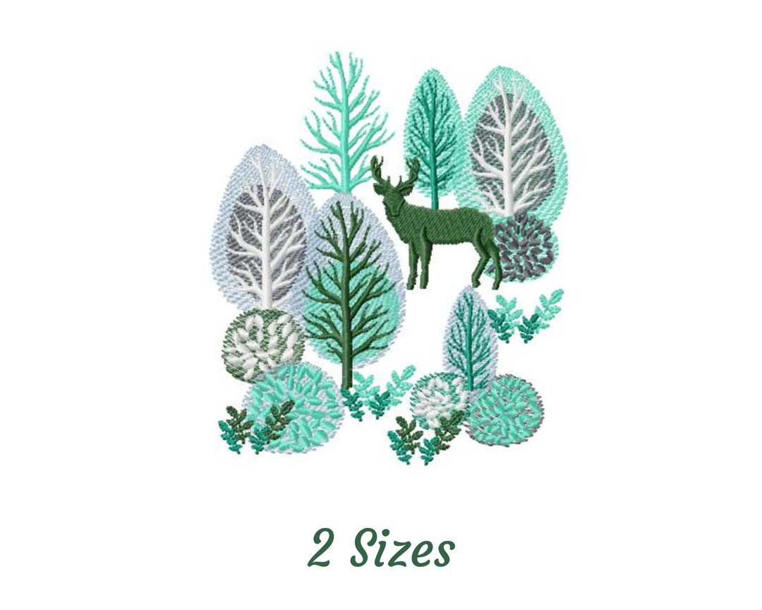 Picture of Lush Woodland Machine Embroidery Design, Instant Download - Etsy