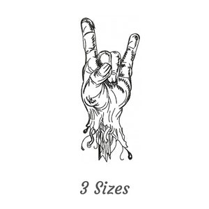 Rock and Roll Symbol Embroidery Design, Machine Embroidery Pattern - Instant Download