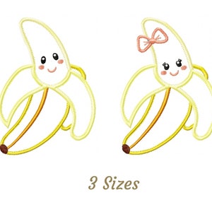 Cute Banana Machine Embroidery Design, Instant Download