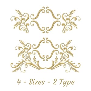 Creative Art Photo Frame Machine Embroidery Pattern & Designs ,Elegant Ornamental Embroidery Design- 4 Sizes, 2 Styles– Instant Download