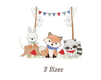 Baby Animals Embroidery Design - Cute Animals Machine Embroidery Pattern & Designs – 3 Sizes – Instant Download